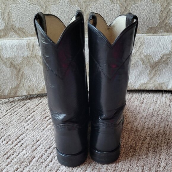 Western Heeled Cowgirl Boots Pull On Black Size 6.5 A Narrow - Picture 6 of 14